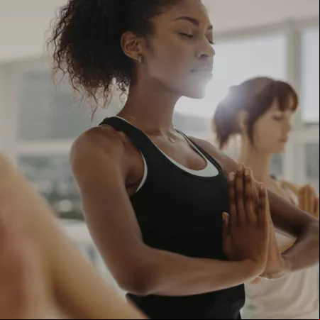 Group of women doing yoga