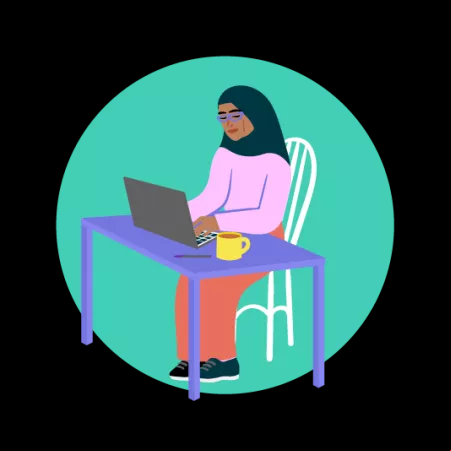 illustration of women on laptop