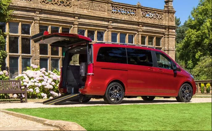 photo of people carrier vehicle with ramp